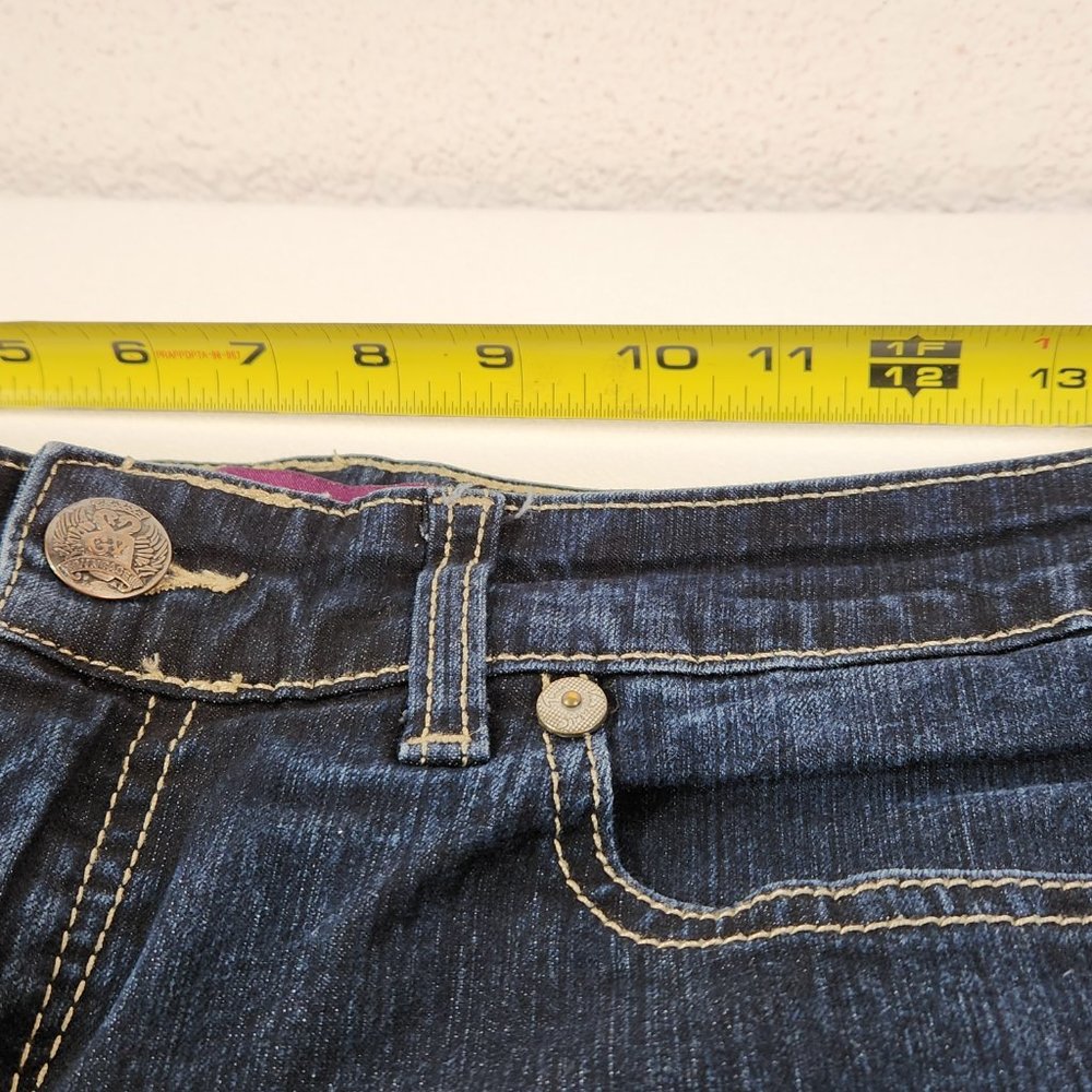 Gloria Vanderbilt Stretch Jeans Size 6 Blue Cropped Leg Embelished Pockets - Picture 9 of 13